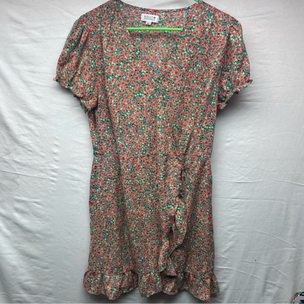 Molly Bracken Ditzy‎ Floral Print Short Sleeve Dress Ireland Green Size XL